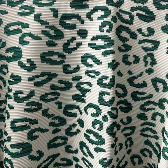 Green Leopard Print Blouse Animal Print Mobwife puff sleeve - Picture 2 of 8